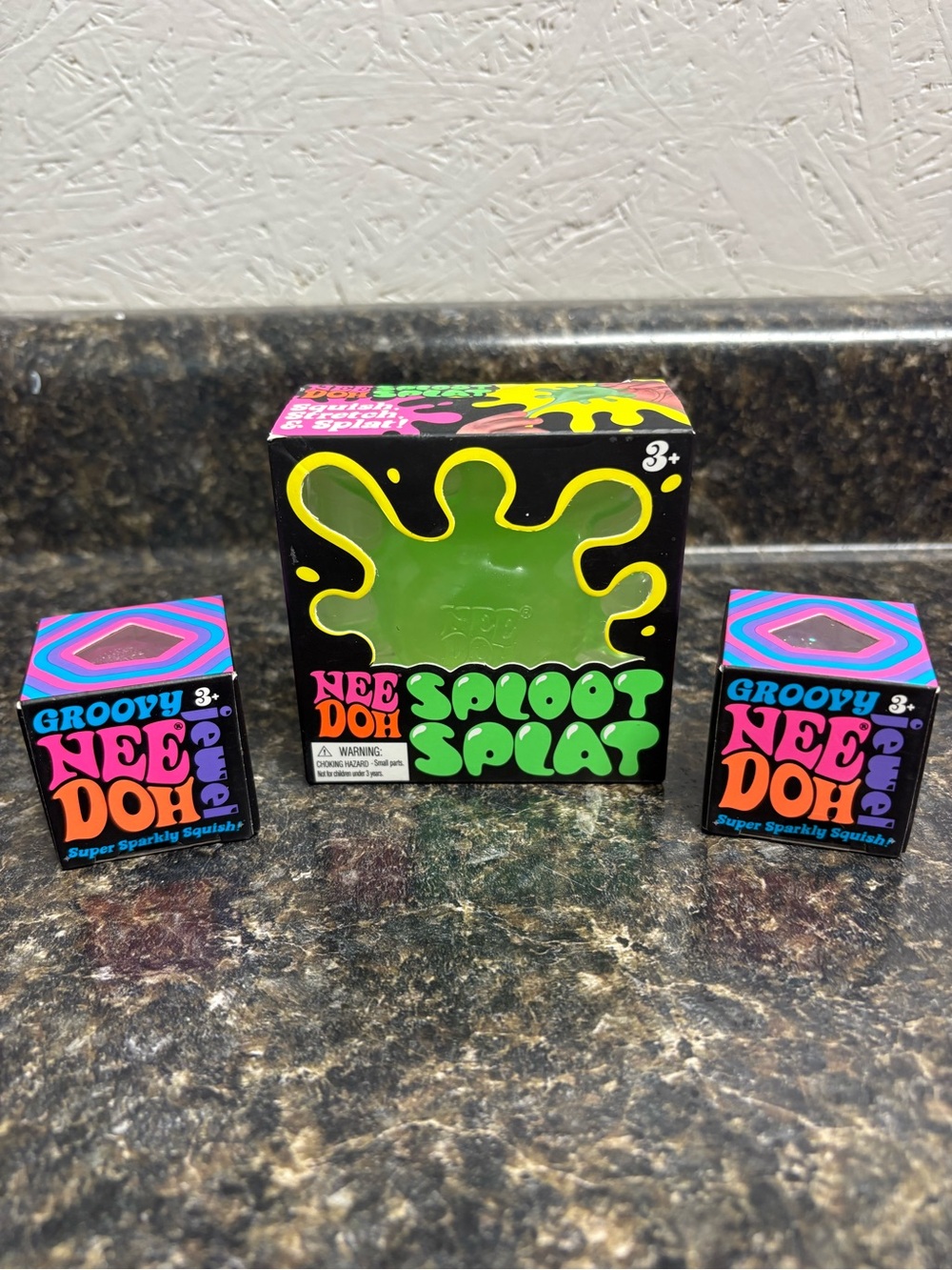 Schylling Needoh Mini Groovy Jewels Pink and Purple. Sploot Splat